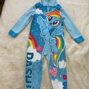 Girls My Little Pony Rainbow Dash Pajama One Piece Size 4/5